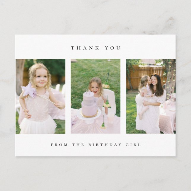 Postale carte de vœux de remerciement d'anniversaire photo (Devant)