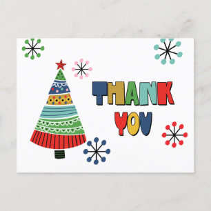 Postale Carte de vœux de remerciement de Noël en couleur m