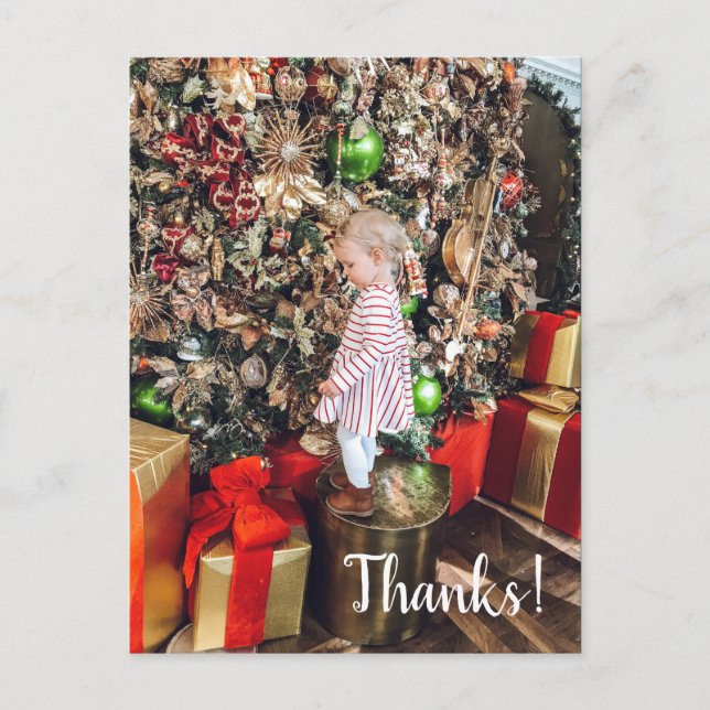 Postale Carte de vœux de remerciement pour photo de Noël (Devant)