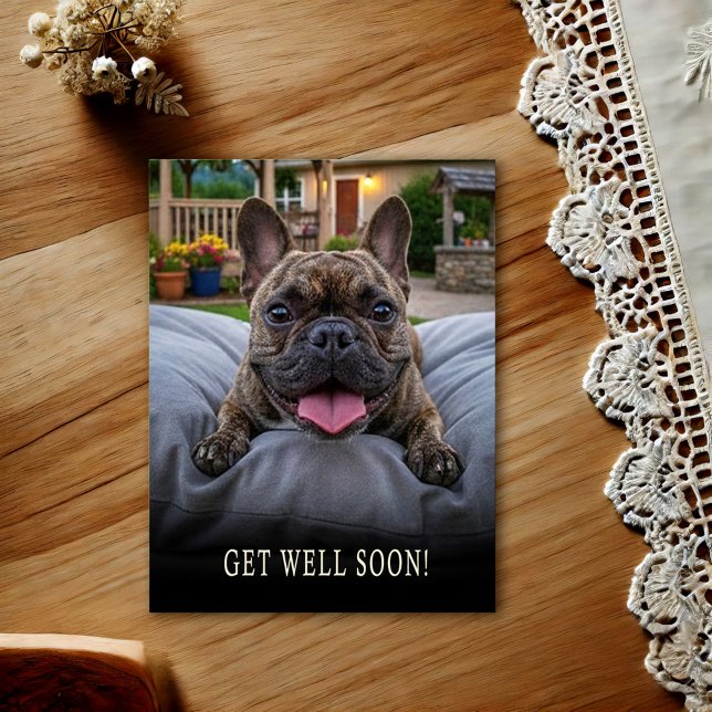 Postale Carte de vœux de rétablissement pour Bouledogue Fr (Créateur téléchargé)