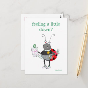 Postale Carte de vœux de rétablissement pour coccinelle