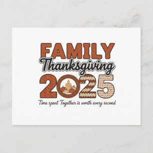 Postale Carte de vœux de Thanksgiving en famille 2025 Bo