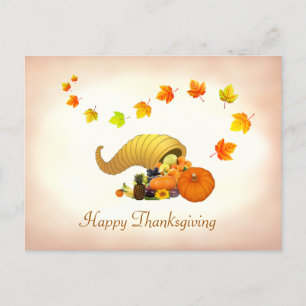 Postale Carte de vœux de Thanksgiving Feuilles d'automne &