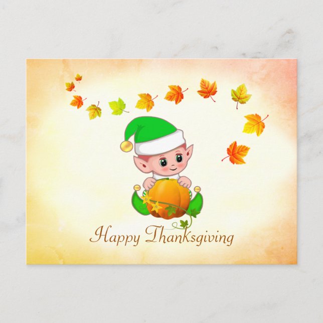Postale Carte de vœux de Thanksgiving Feuilles d'automne e (Devant)