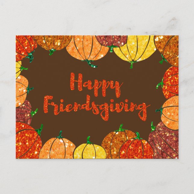 Postale Carte de vœux de Thanksgiving pour des amis heureu (Devant)