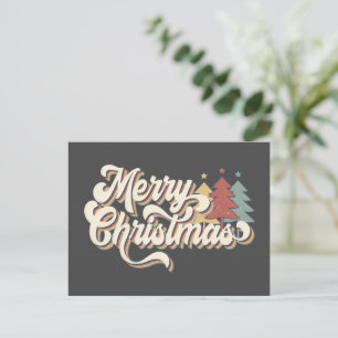 Postale Carte de vœux de typographie Noël rétro vintage