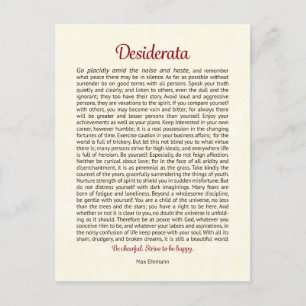 Postale Carte de vœux Desiderata Desiderata Mini Art