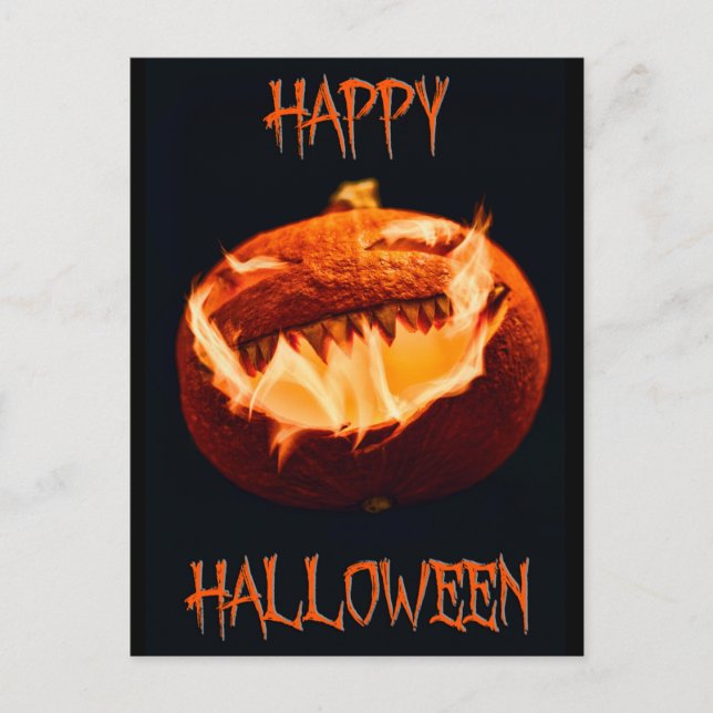 Postale Carte de vœux d'Halloween effrayante (Devant)