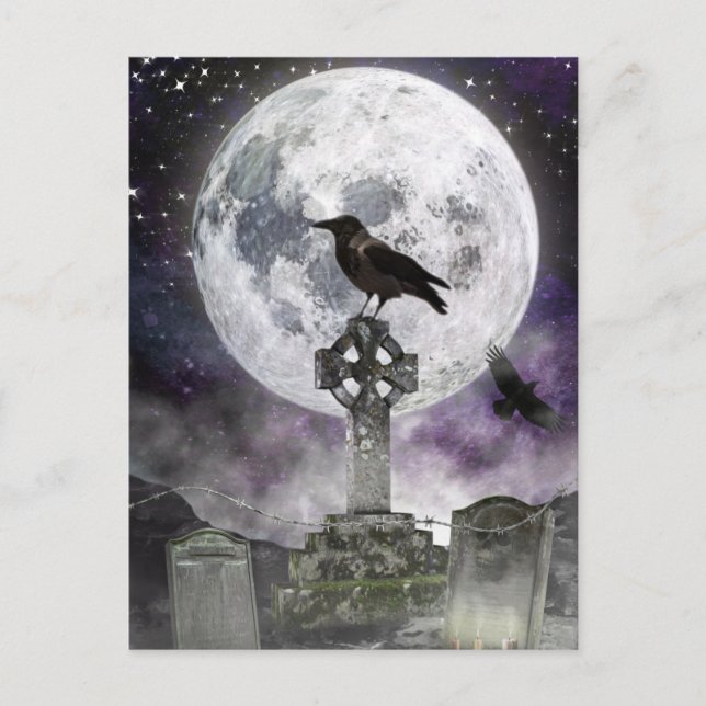 Postale Carte de vœux d'Halloween effrayante (Devant)