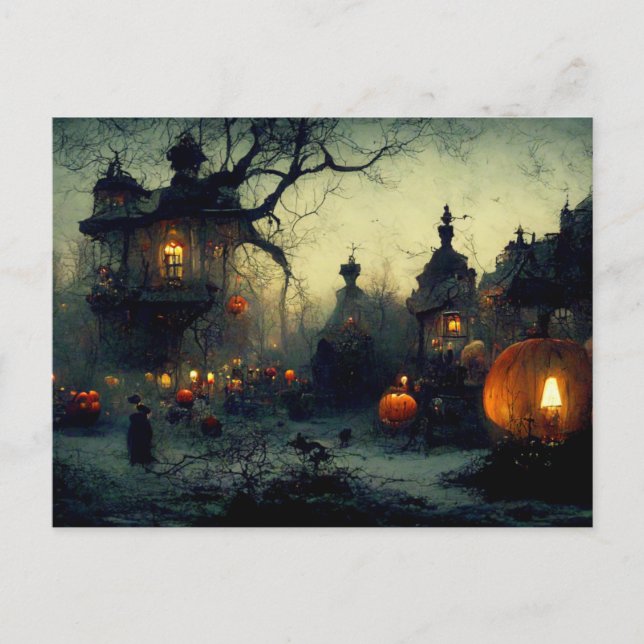 Postale Carte de vœux d'Halloween effrayante (Devant)
