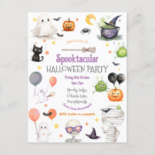 Postale Carte de vœux d'Halloween pour enfants mignons