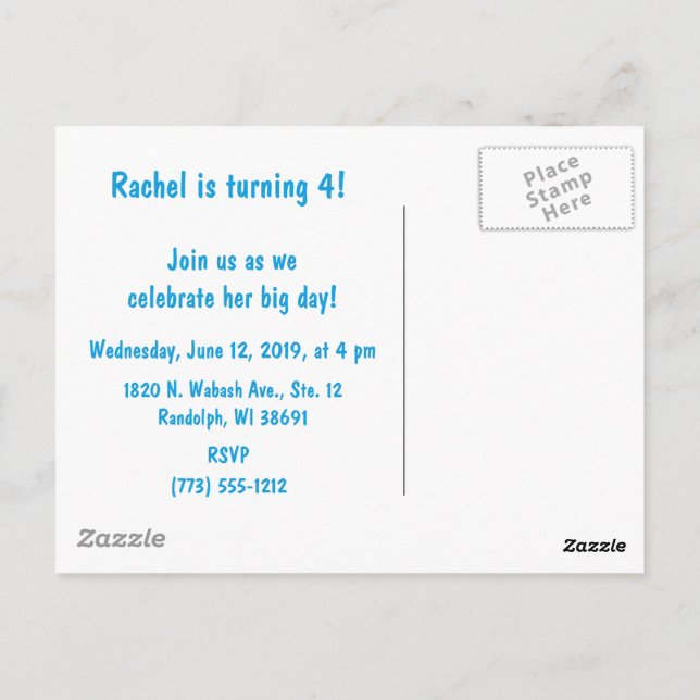 Postale Carte de vœux d'invitation d'anniversaire #Proud2B (Dos)