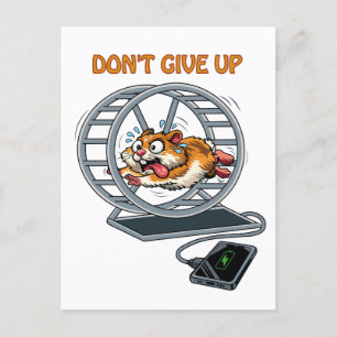 Postale Carte de vœux drôle de hamster épuisé