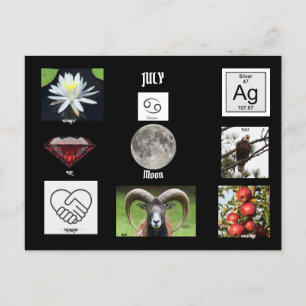 Postale Carte de vœux du mois de naissance Cancer de juill