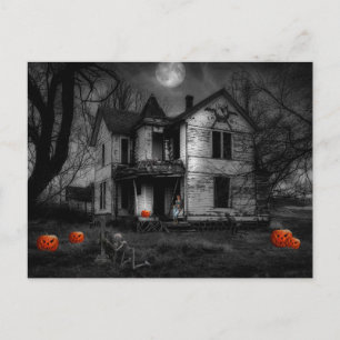 Postale Carte de vœux effrayante pour la nuit d'Halloween