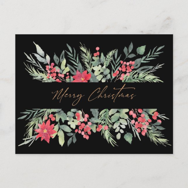 Postale Carte de vœux élégante de Noël (Devant)