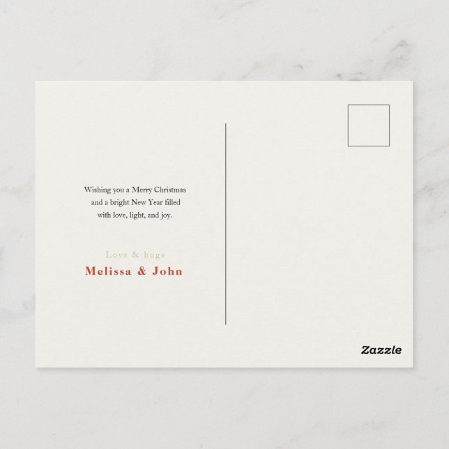 Postale Carte de vœux élégante de Noël (Dos)