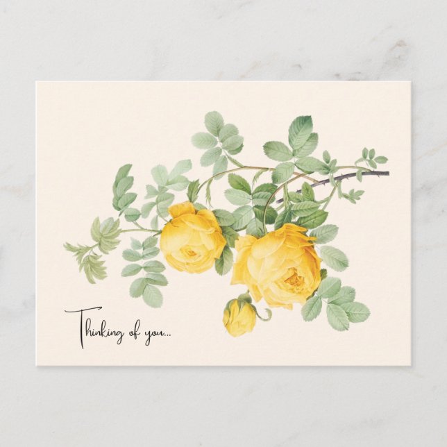Postale Carte de vœux élégante florale "pensées pour vous" (Devant)