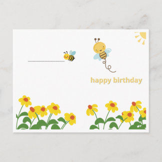 Postale Carte de vœux élégante florale pour un joyeux anni
