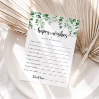 Carte de vœux et d'espoirs pour Baby Shower au Euc
