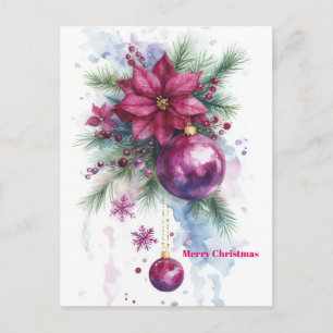 Postale Carte de vœux festive avec boules de Noël