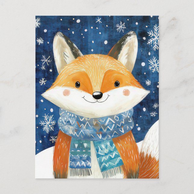 Postale Carte de voeux Festive Christmas Fox (Devant)
