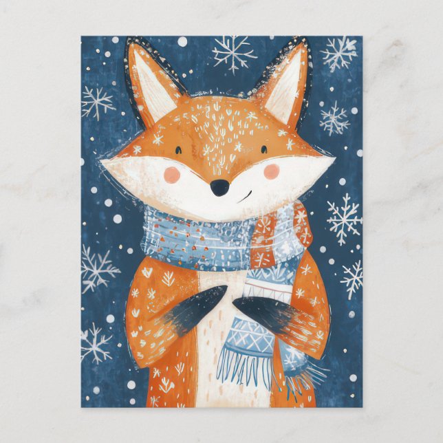 Postale Carte de voeux Festive Christmas Fox (Devant)