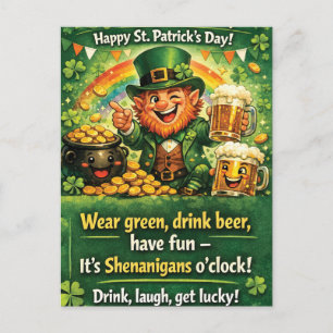 Postale Carte de vœux festive de la Saint-Patrick avec lut