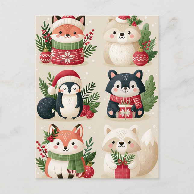 Postale Carte de vœux festive de Noël (Devant)