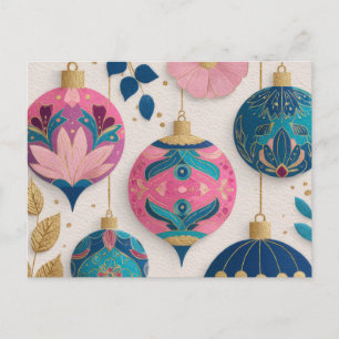 Postale Carte de vœux festive de Noël avec boules