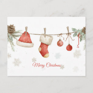 Postale Carte de vœux festive de Noël avec guirlande