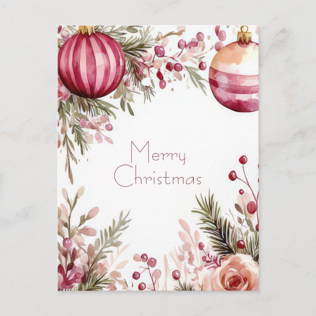 Postale Carte de vœux festive de Noël avec guirlande (Devant)