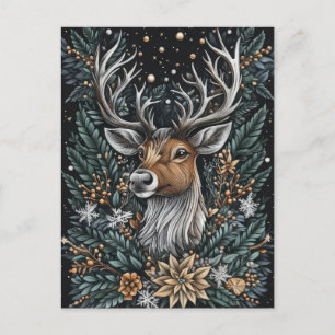 Postale Carte de vœux festive de Noël avec rennes