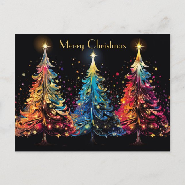 Postale Carte de voeux Festive et abstraite Arbre de Noël (Devant)