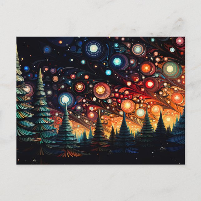 Postale Carte de voeux Festive et abstraite Arbre de Noël (Devant)