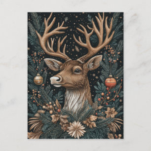 Postale Carte de voeux Festive Reindeer de Noël