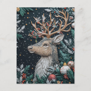 Postale Carte de voeux Festive Reindeer de Noël