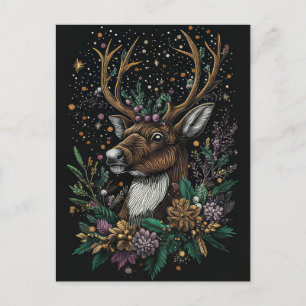 Postale Carte de voeux Festive Reindeer de Noël