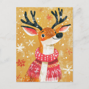 Postale Carte de voeux Festive Reindeer de Noël
