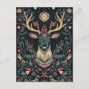 Postale Carte de voeux Festive Reindeer de Noël