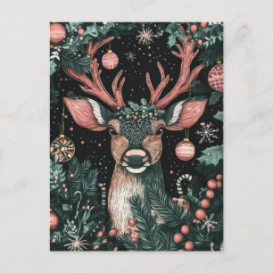 Postale Carte de voeux Festive Reindeer de Noël