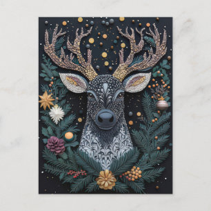 Postale Carte de voeux Festive Reindeer de Noël