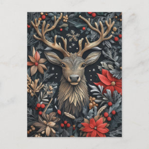 Postale Carte de voeux Festive Reindeer de Noël