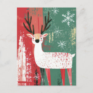 Postale Carte de voeux Festive Reindeer de Noël