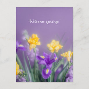 Postale Carte de vœux florale de printemps, esthétique pas