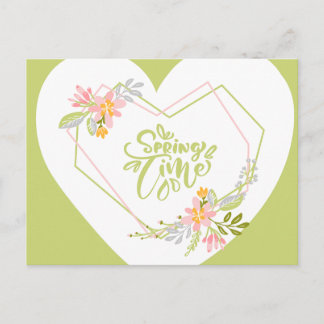 Postale Carte de vœux florale en forme de cœur pour le pri