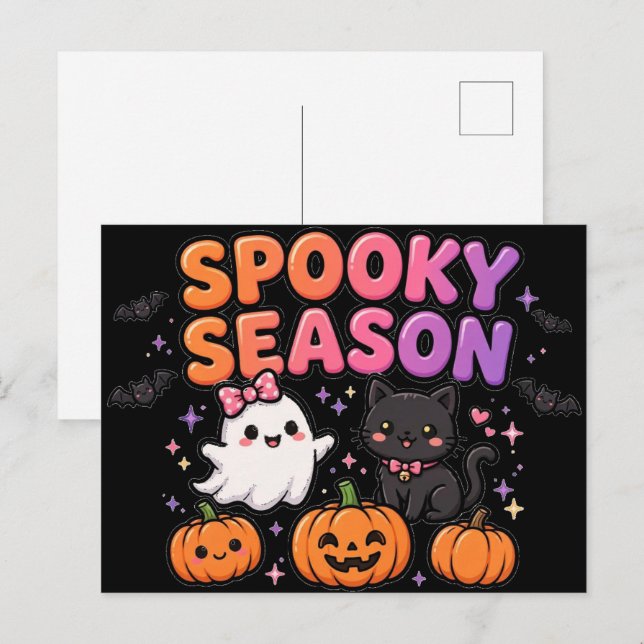 Postale Carte de vœux Halloween (Devant / Derrière)