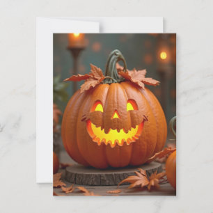 Postale Carte de voeux Halloween citrouille déplaisant