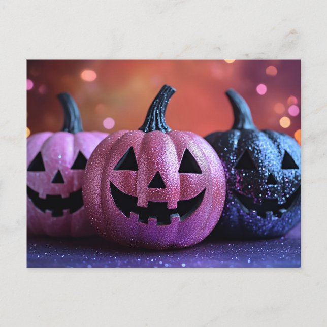 Postale Carte de voeux Halloween citrouille déplaisant (Devant)