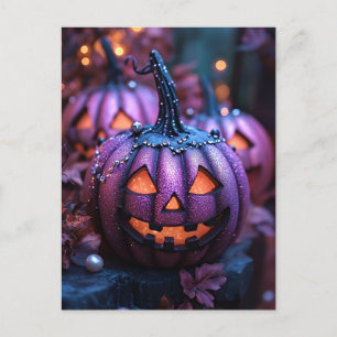 Postale Carte de voeux Halloween citrouille déplaisant